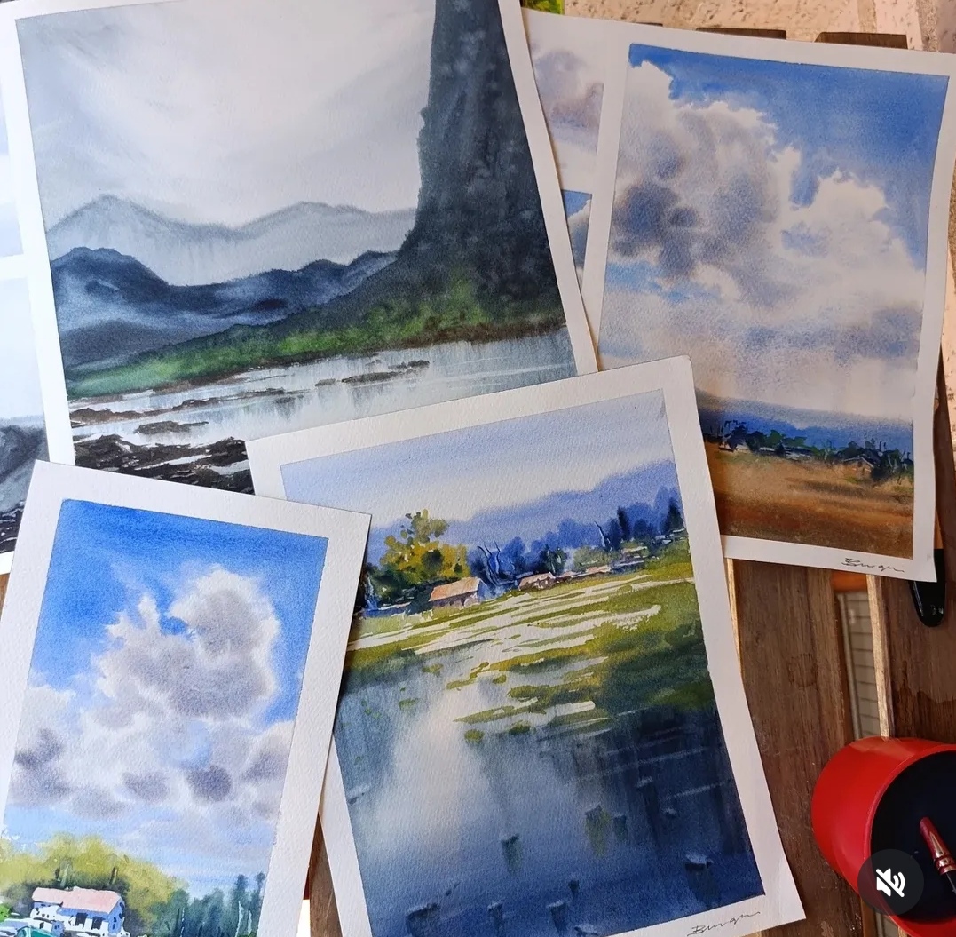 paisajes en acuarela